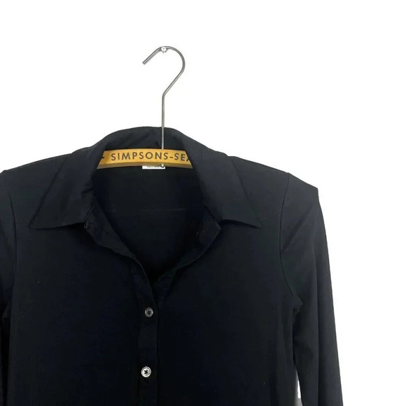 Aritzia Wilfred Womens XXS Black Button-Up  Shirt Dress Long Sleeve - Picture 2 of 4